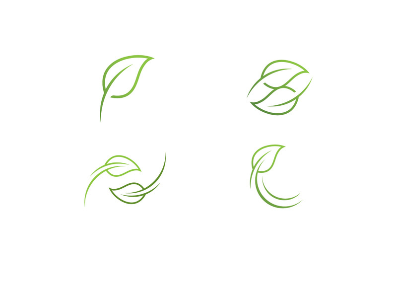 Green leaf  nature element vector logo design