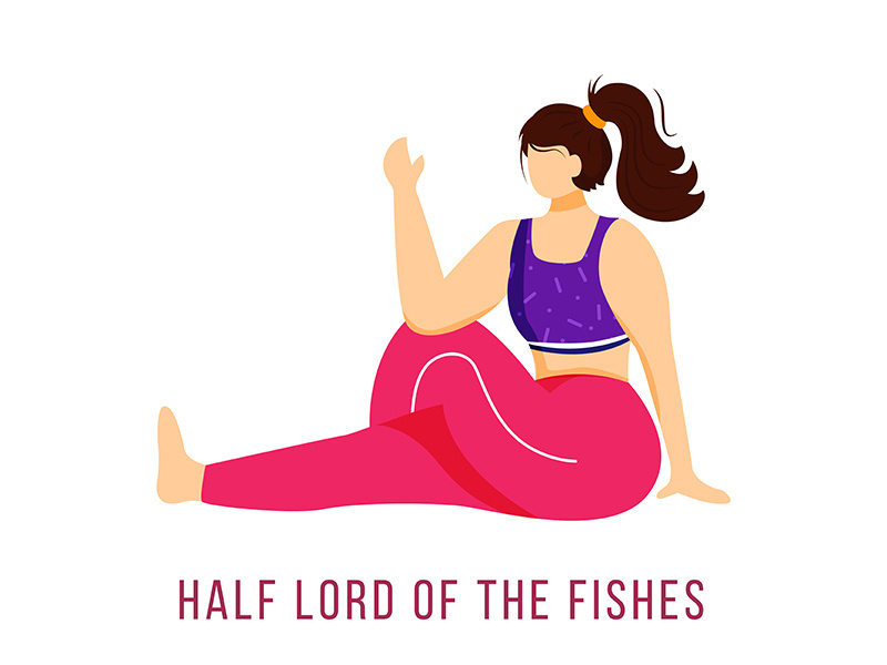 Half lord of fishes flat vector illustration