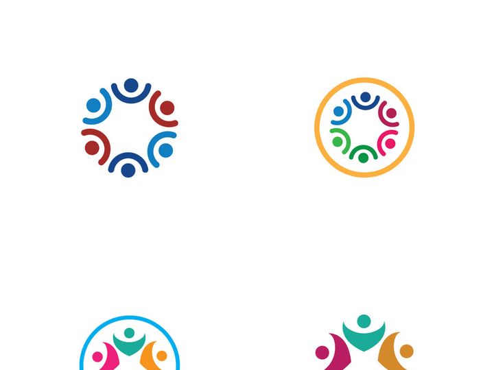 People social community logo design with creative idea