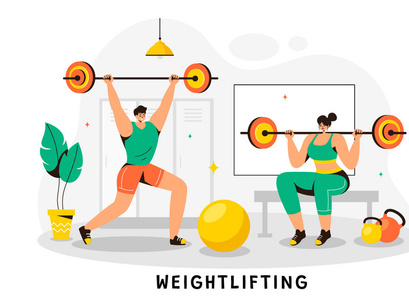 10 Weightlifting Sport Illustration