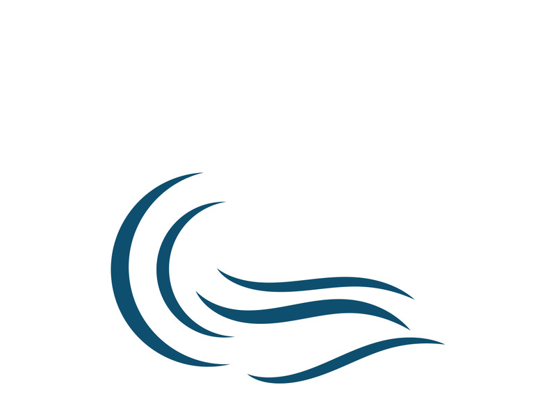 Ocean water wave wave logo design.