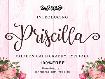 Priscilla Script - Free Font preview picture