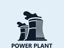 Power plant vector icon. Nuclear cooling Factory sign. Industry symbol. Simple isolated logo
