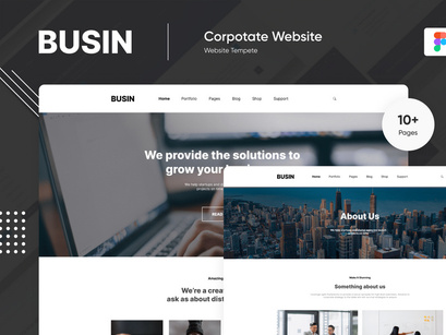 Landing Page PSD Figma Template "Busin One"