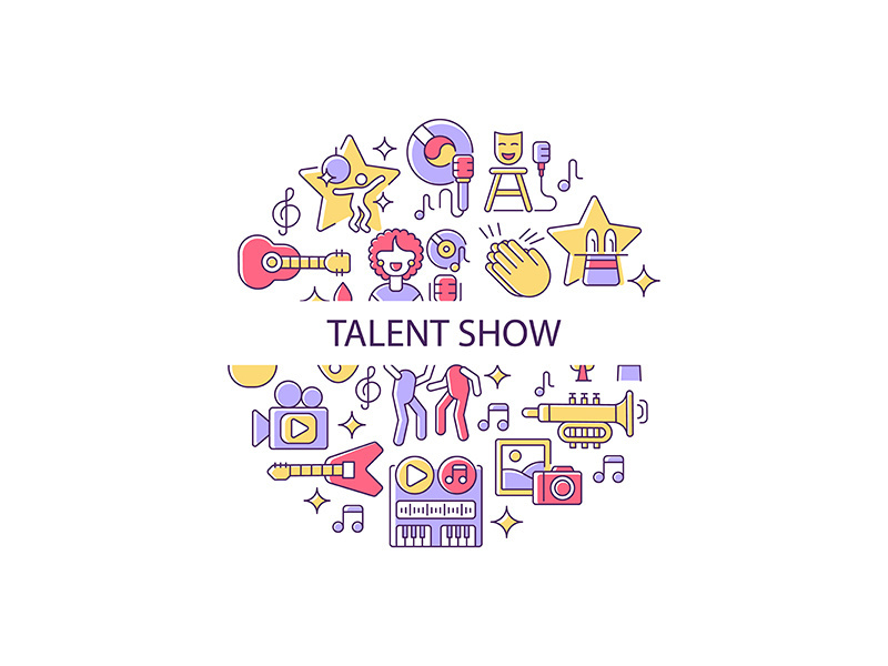 Talent show abstract color concept layout with headline
