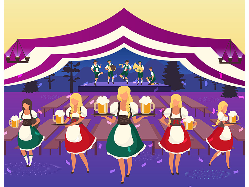 Oktoberfest flat vector illustration