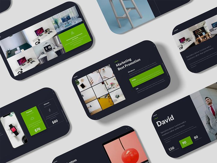 LORAN - Animated Business Google Slide Template (Green)