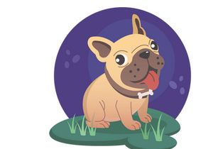 Portrait of cute little dog vector illustration.