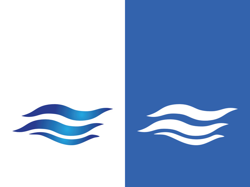 Wave beach vector illustration design logo