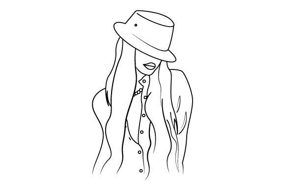 Line Art Flower Drawing Women