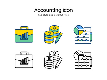Accounting Set Icon Pack. Vector Design. preview picture