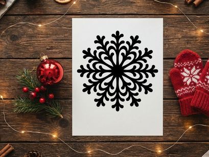 Decorative black snowflake for Christmas holiday winter decor