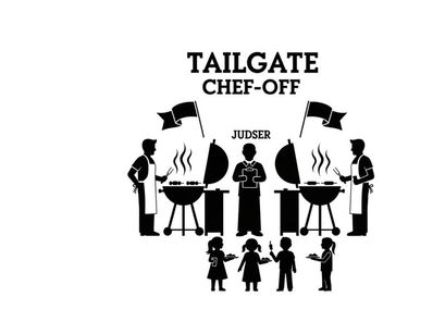 Tailgate chef off silhouette event illustration