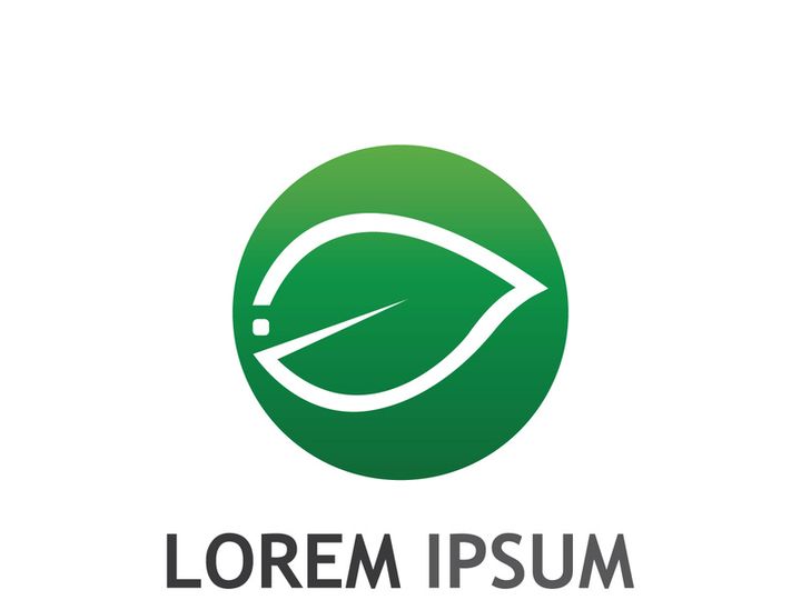 Natural green leaf logo design.