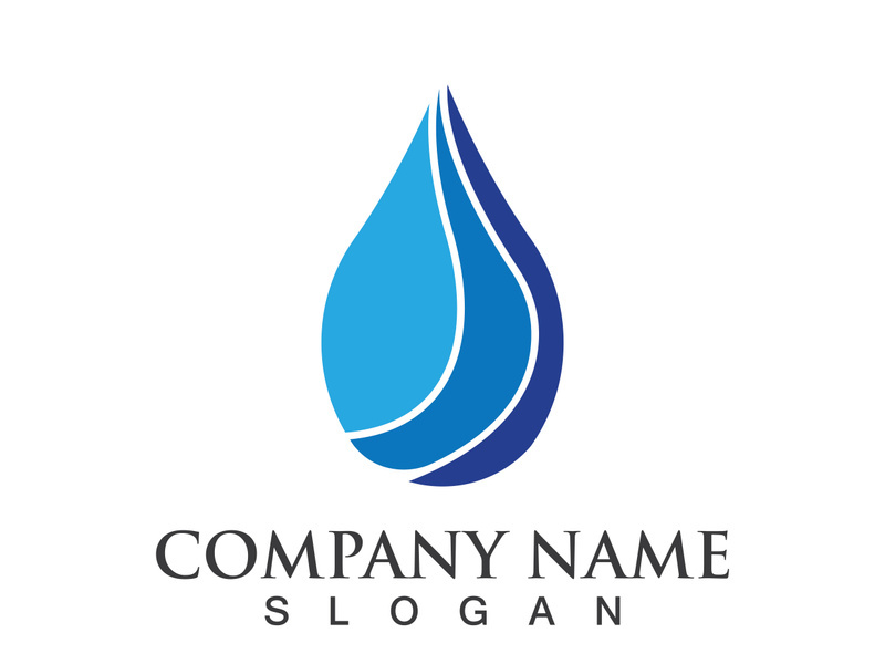 Blue water drop vector logo icon illustration images