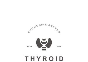 Thyroid Gland human Endocrine System structure logo thyroid care simple template design