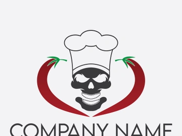Skull chef logo preview picture