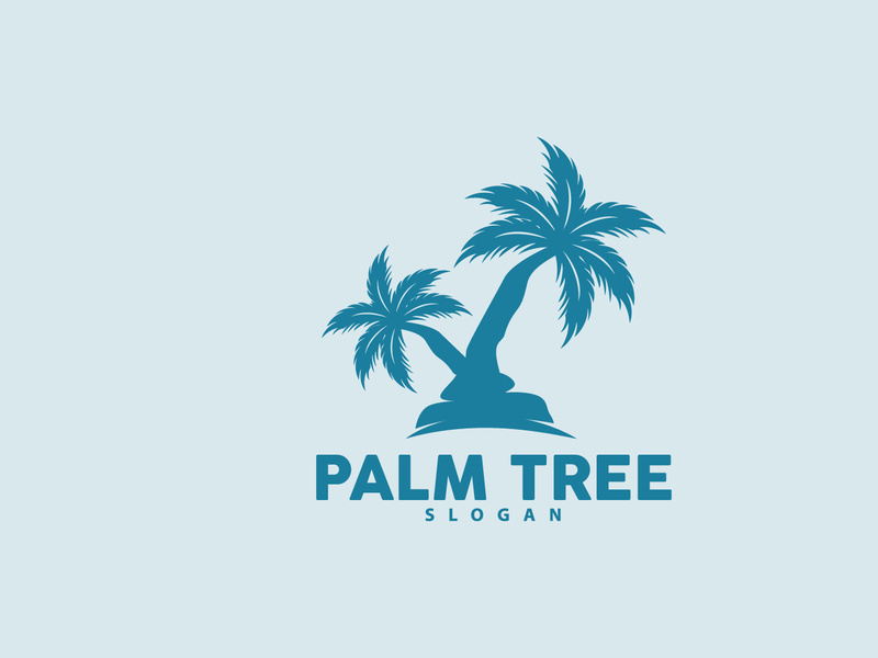 Palm Tree Logo, Beach Vector, Summer Design