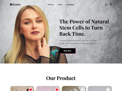 Beauty landing page