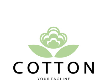 Soft natural organic cotton flower plant logo for cotton plantations, industries,business,textile,clothing and beauty,vector preview picture