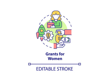 Grants for women concept icon preview picture