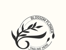 Blossom floral beautiful leaf and flower vector art, icon graphic decoration business wedding template