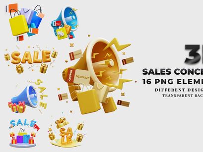 3D PNG Elements Sale Concepts