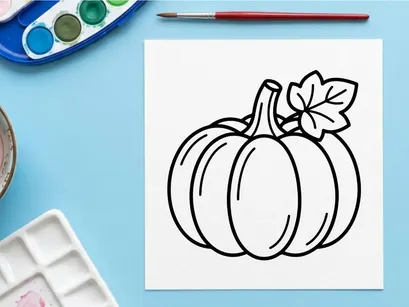 Pumpkin with leaf for autumn harvest. Seasonal vegetable display for fall decor.