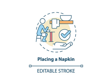 Placing napkin concept icon preview picture