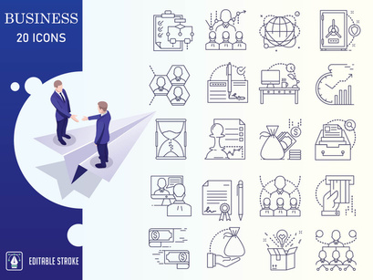 Outline : Business And Finance Icon set