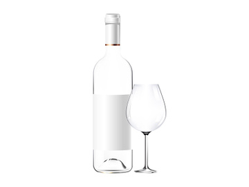 Empty wine bottle realistic product vector design preview picture