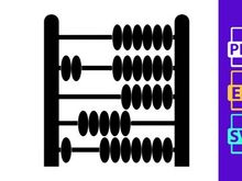 Traditional Abacus Calculation Tool Math Education Black Vector Icon