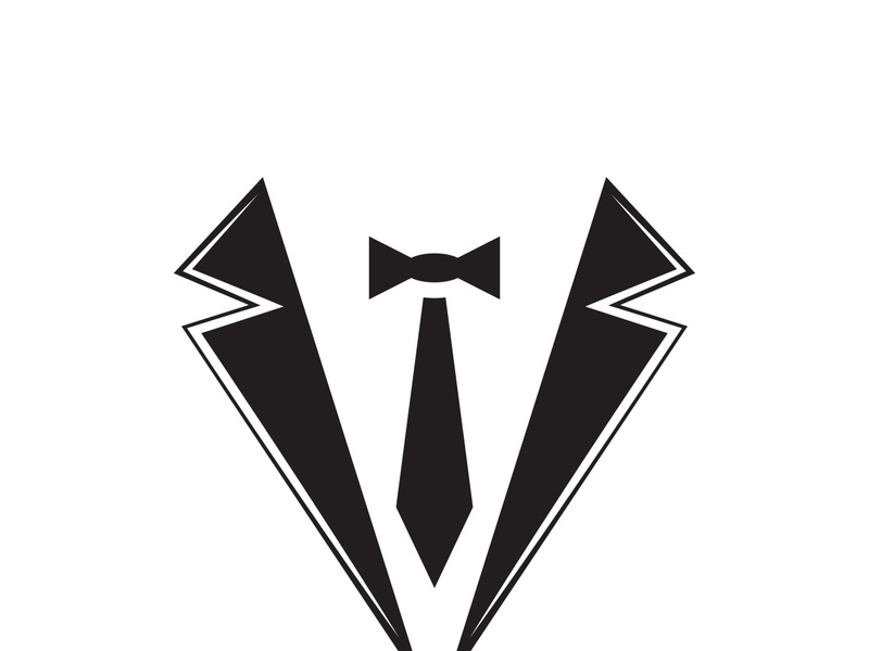 Classic tie icon and suit fashion man logo design