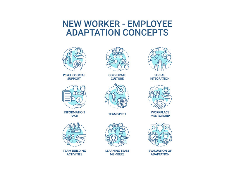 Adaptation of new worker concept icons set