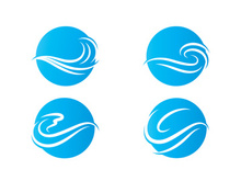 Water wave Logo design vector Template