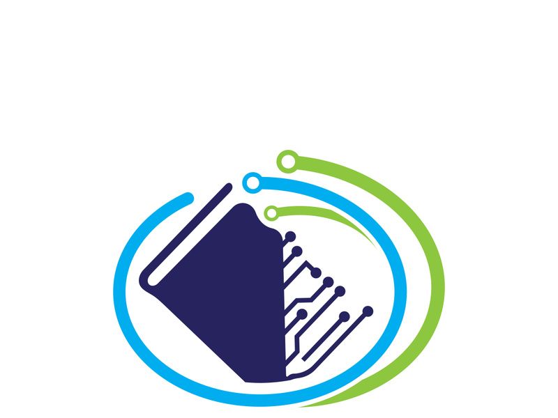 Digital book logo technology vector icon design