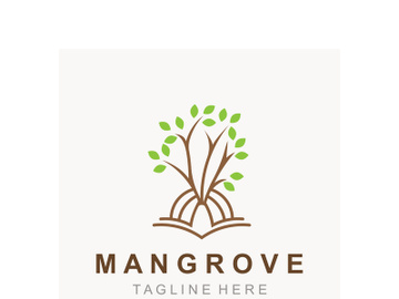 Mangrove tree logo nature design Abstract Minimalist Sign Symbol Environment template preview picture