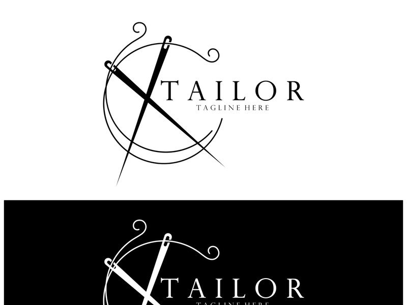 tailor logo icon illustration template combination of buttons for clothes, thread and sewing machine, for clothing product design, convection companies, fashion in vector form