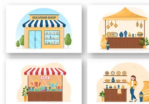 12 Souvenir Shop and Gifts Illustration