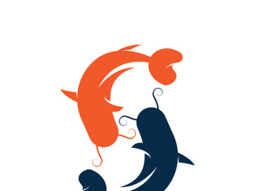 Fish logo icon template creative vector symbol preview picture