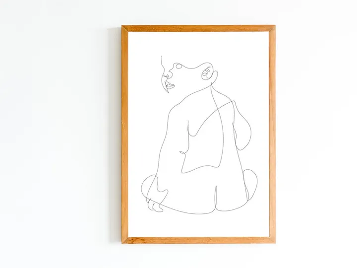 Wall Art Printable Line Drawing Baby , Poster Baby , 1 Line Digital Drawing, Minimal Line Drawing , Home Decor,