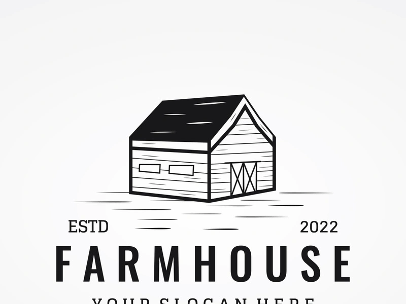 Logo design of organic farm house or barn or barn and animal farmhouse vintage.Vintage country logo.