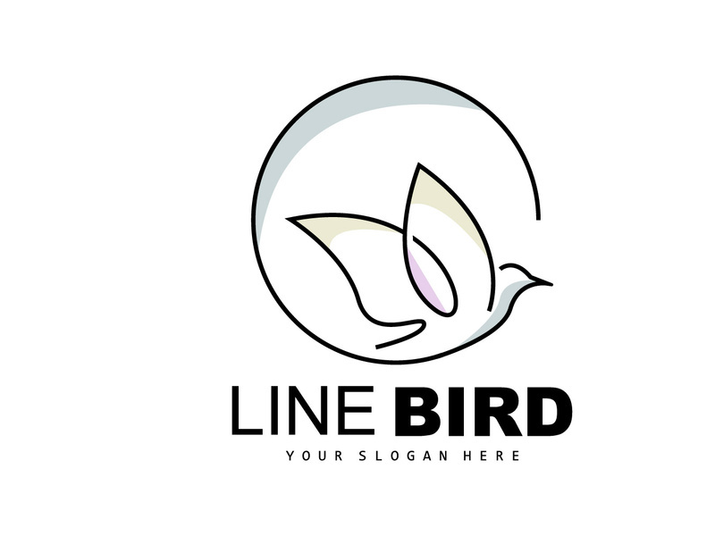 Bird Logo, Vector Hummingbird, Simple Simple line Style Design, Bird Wings Icon Product Brand