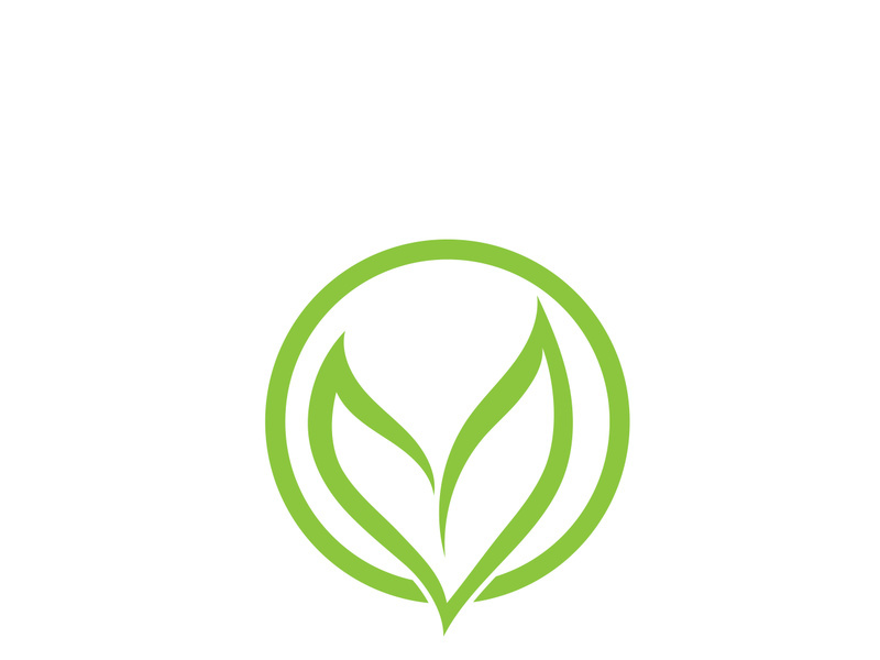 Green leaf ecology nature element vector icon