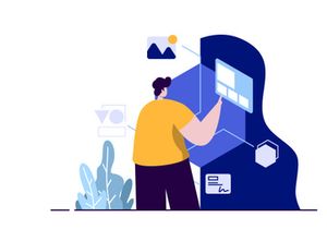 NFT Non Fungible Token  flat Illustration