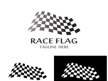 Creative and modern racing flag logo design. preview picture