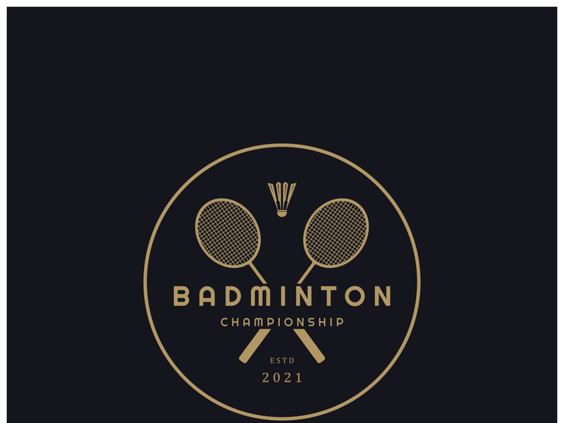 Modern Badminton logo design with Dynamic Shuttlecock and Racket, for championship, sport, sports shop, badminton school, business, company, tournament