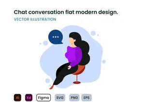 Chat conversation flat modern design.