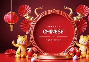 PSD 3d rendaring realistic chinese new year background bundles