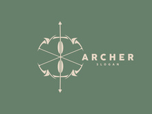 Archer Logo, Archery Arrow Vector, Elegant Simple Minimalist Design